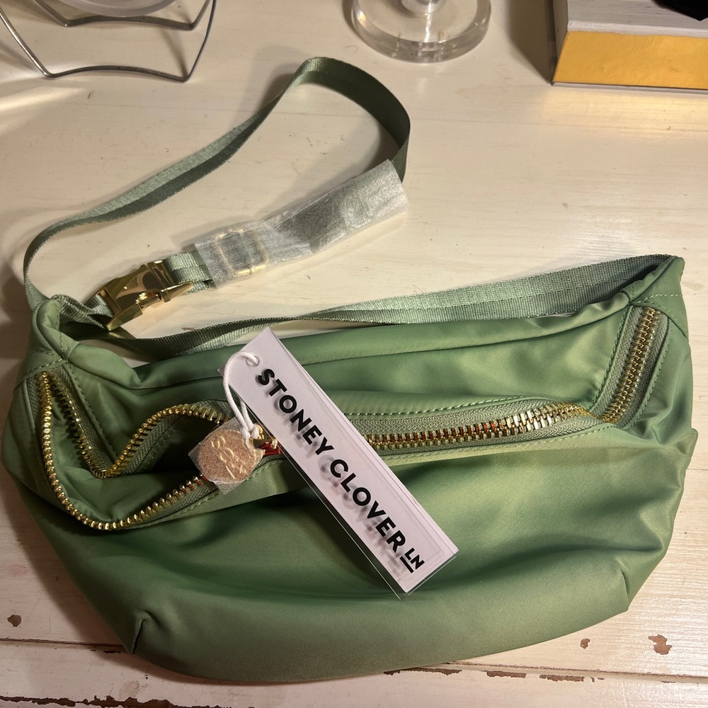 Stoney Clover Lane Green Crossbody Bag with Adjustable Strap
